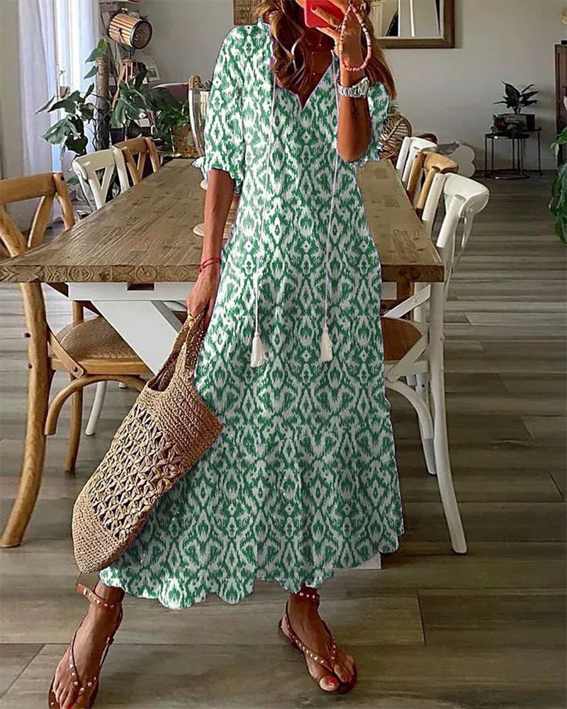 Clémence™ | Robe Bohème Évasée Élégante
