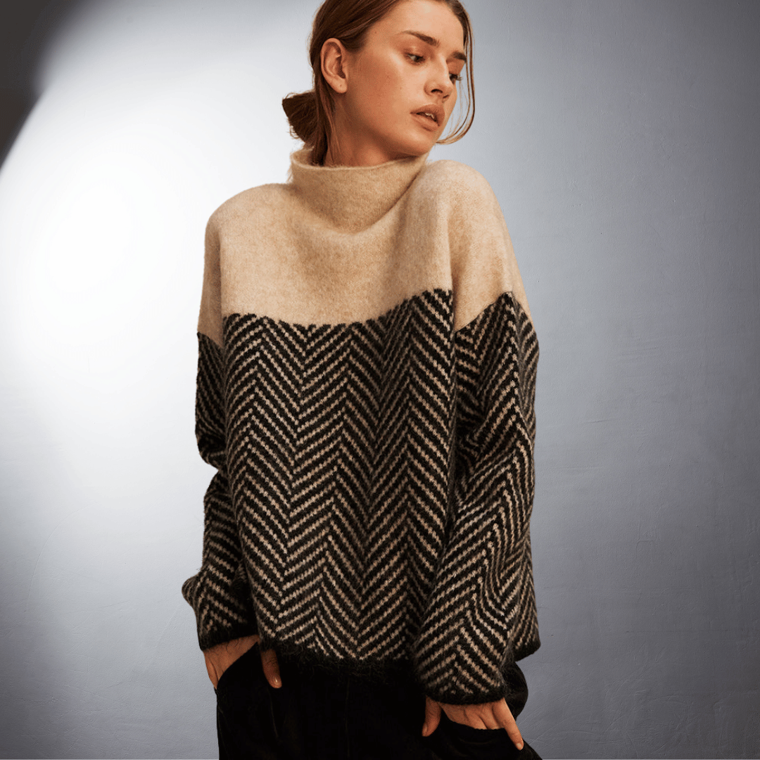 Laurent™ | Pull en Maille Herringbone Élégante