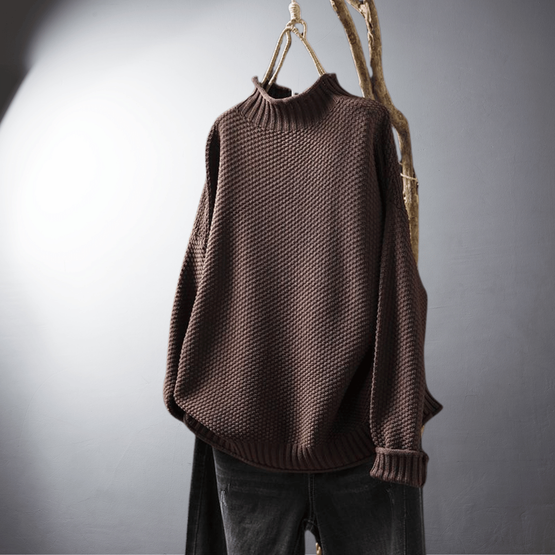 Laurent™ | Pull en Maille Texturée au Col Montant