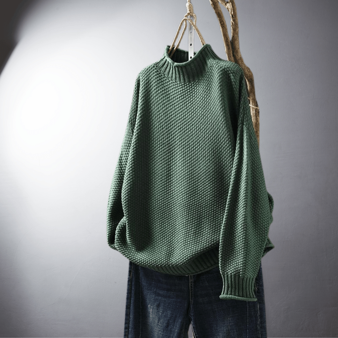Laurent™ | Pull en Maille Texturée au Col Montant