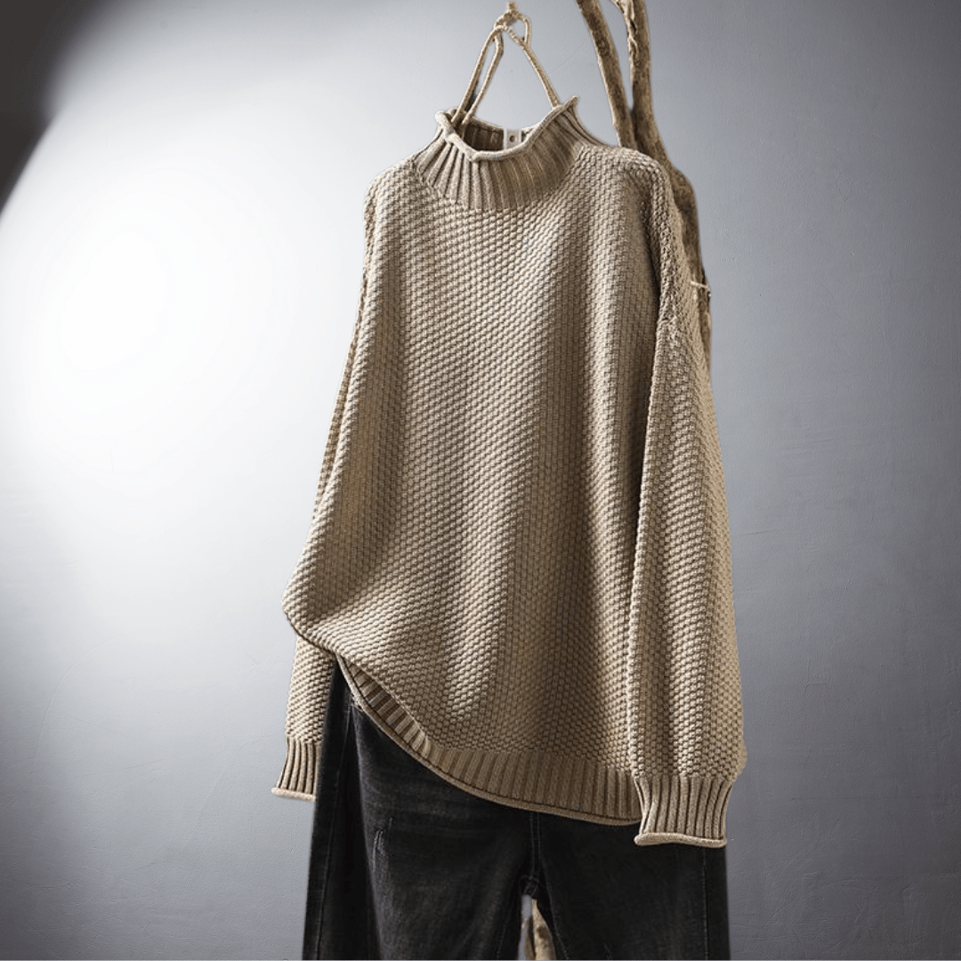 Laurent™ | Pull en Maille Texturée au Col Montant