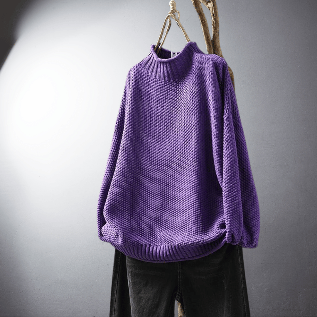 Laurent™ | Pull en Maille Texturée au Col Montant