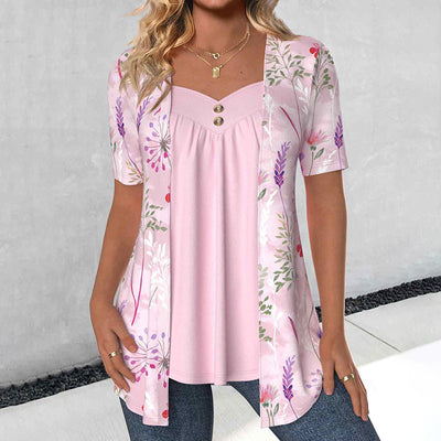 Éléonore™ | Blouse Fleurie à Col En V