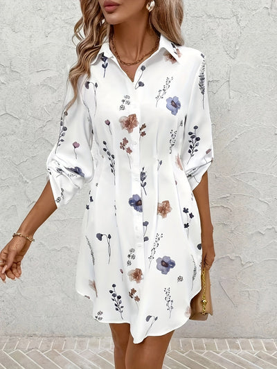 Camille™ | Robe Chemise Fleurie Élégante