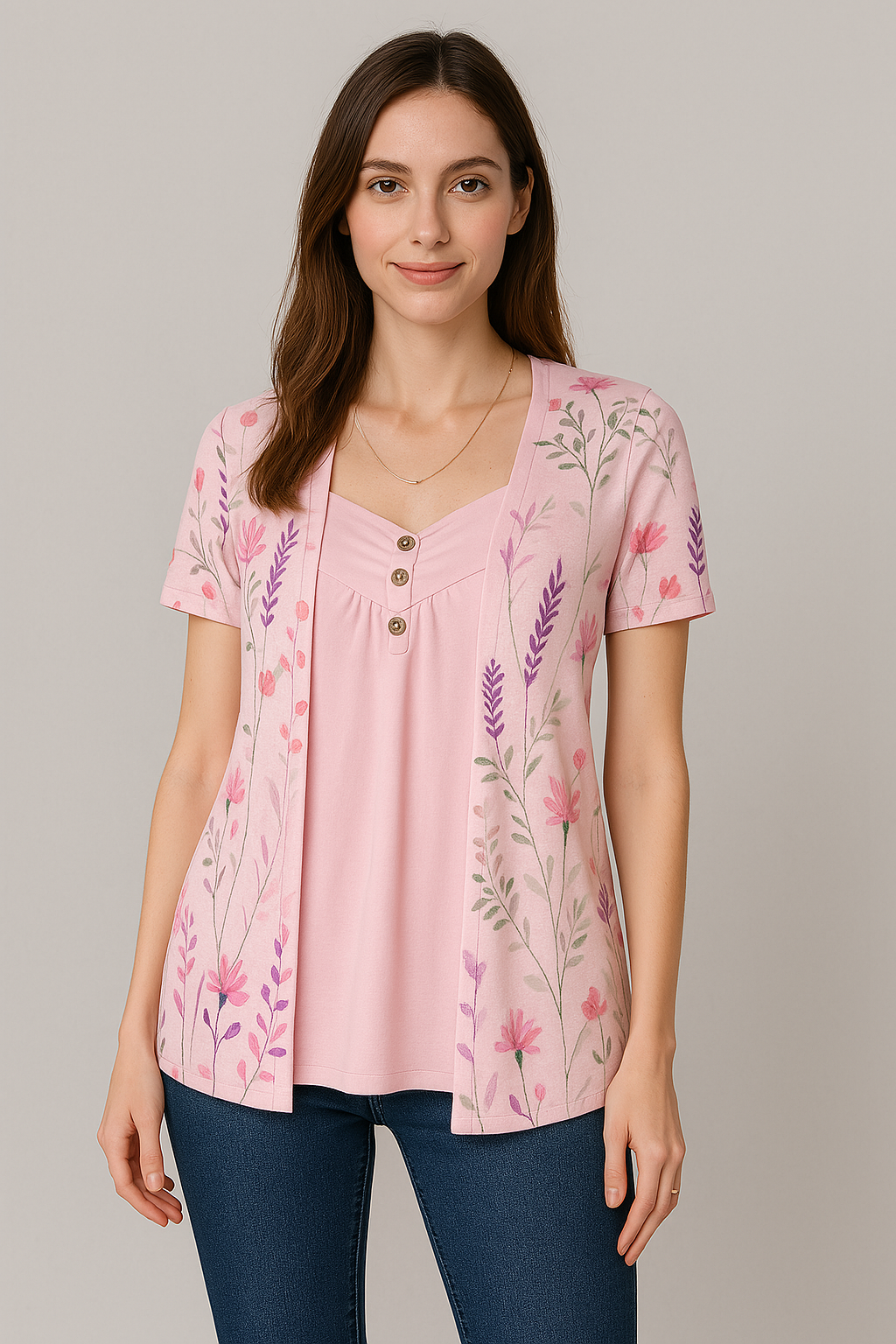 Éléonore™ | Blouse Fleurie à Col En V