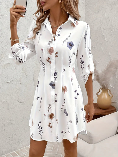 Camille™ | Robe Chemise Fleurie Élégante