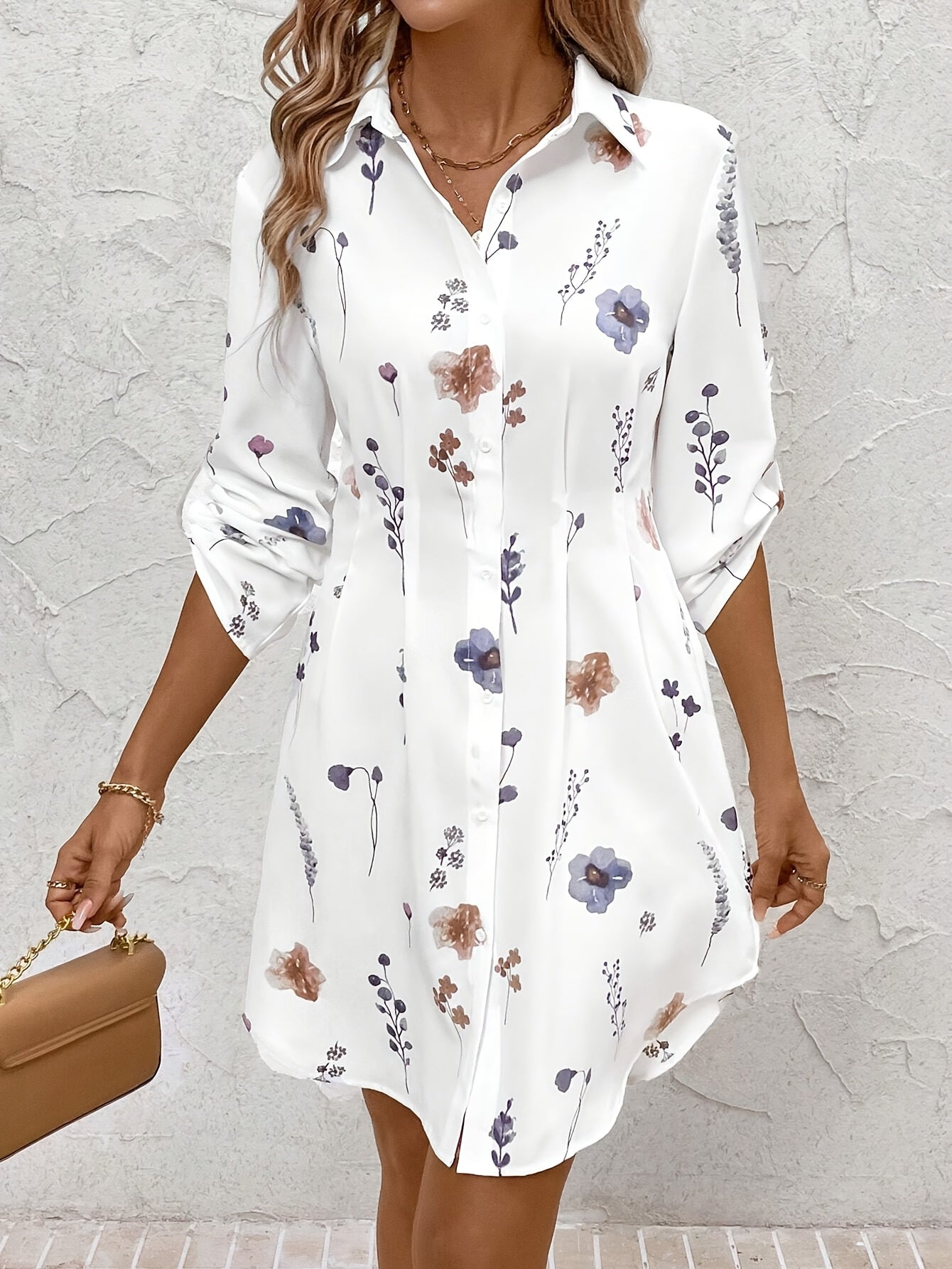 Camille™ | Robe Chemise Fleurie Élégante